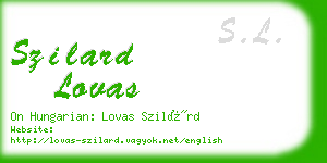 szilard lovas business card